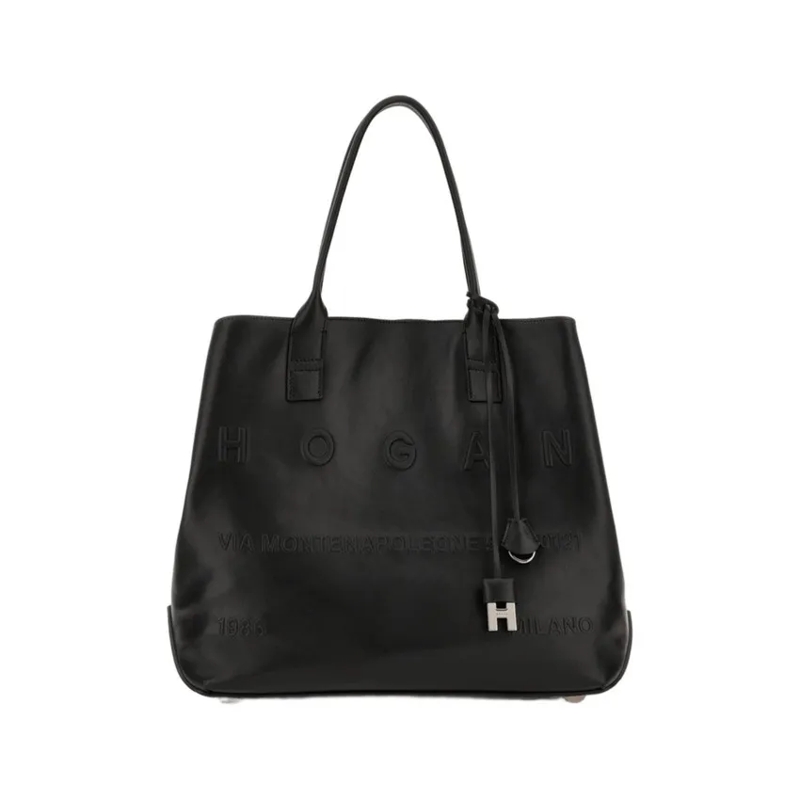 Hogan Tote Spacious Leather Tote Black