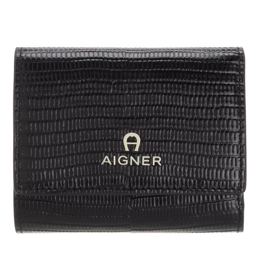 AIGNER Ivy Purse Black Tri-Fold Wallet