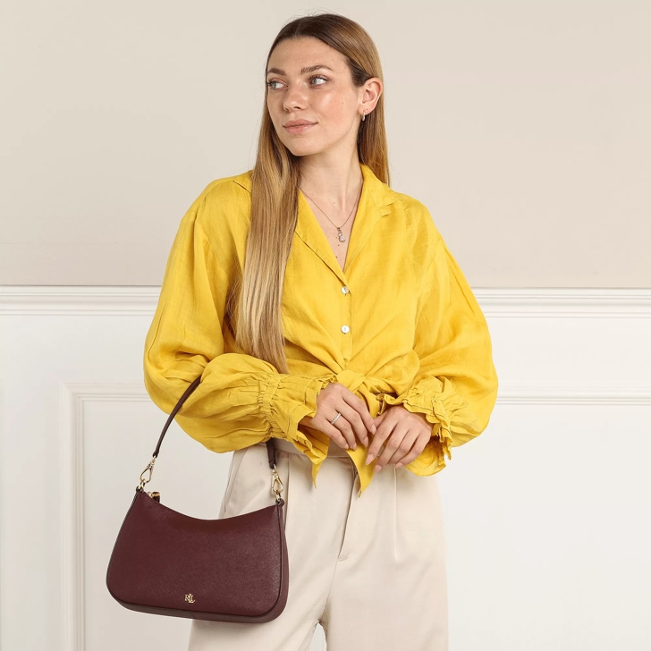 Lauren Ralph Lauren Danni 26 Shoulder Bag Medium Vintage Burgundy Schultertasche
