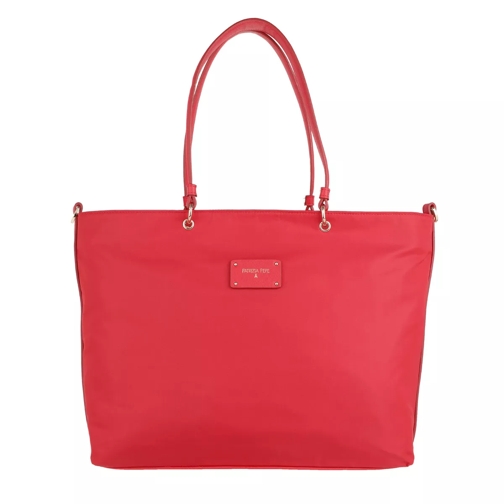 Patrizia Pepe Shopping Bag Logo Red Nylon Tote