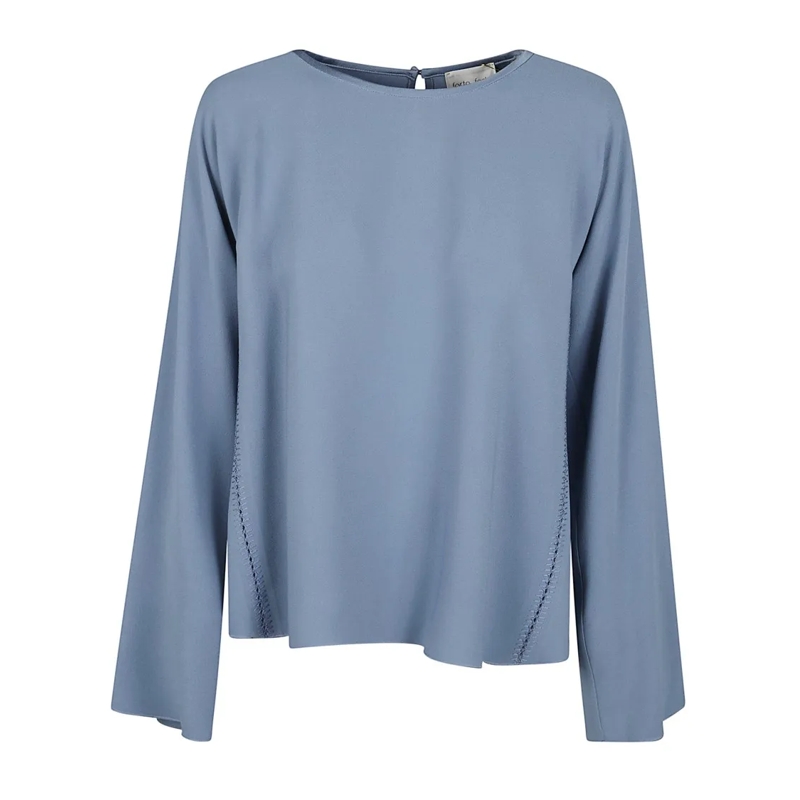 Forte Forte Blouse Light Blue Acetate Blend Blouse With Decorative St Blue