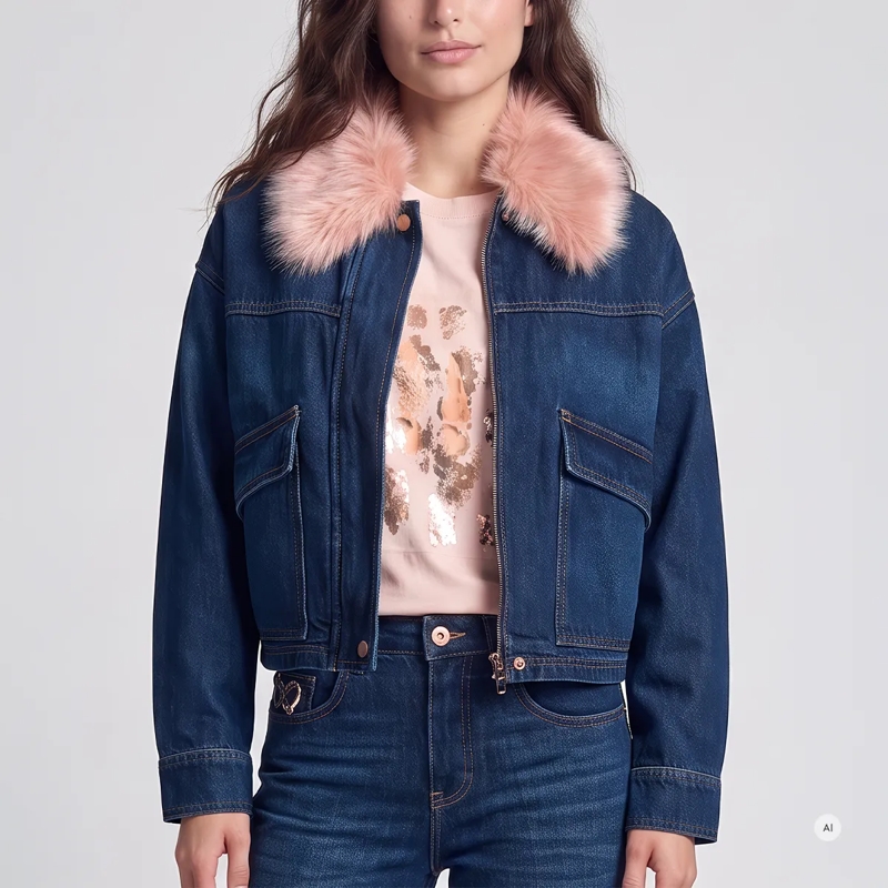 Marc Aurel Jacke Jeansjacke- Rückenpasse- Ärmelmanschette mit Kn blau(Image 3)
