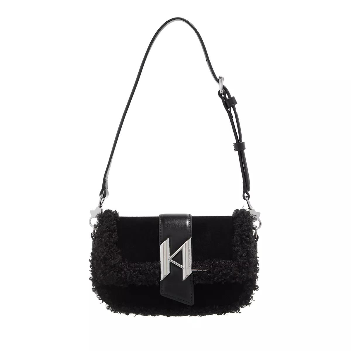 Karl Lagerfeld Outlet: bag in synthetic leather with fringes - Black