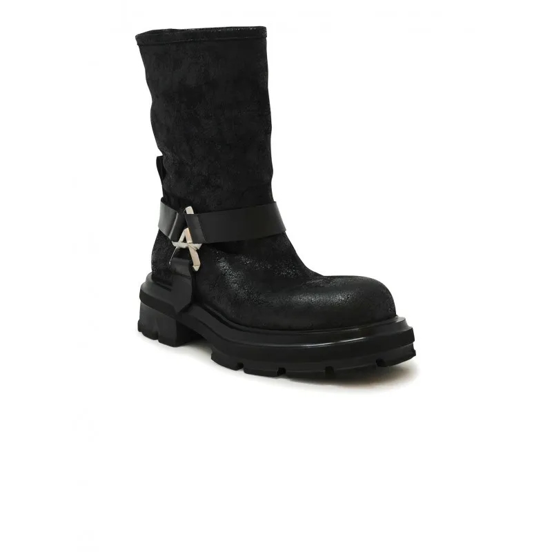 Elena Iachi Stiefel Black Suede Ankle Boots Black