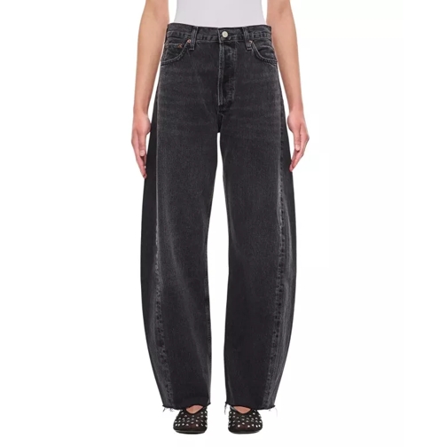 Agolde Luna Pieced Organic Cotton Denim Pants Black 