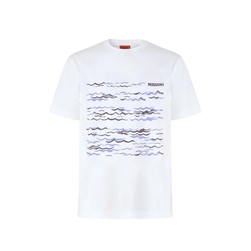 Missoni T-Shirt Multicolor Wave Print T-Shirt White