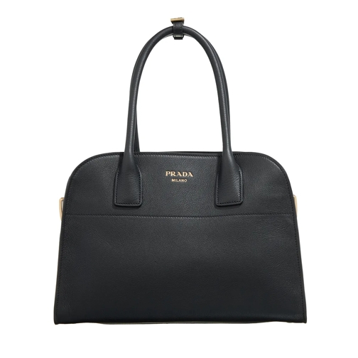 Prada Tote Mano Media Doppio Tote Bag Black