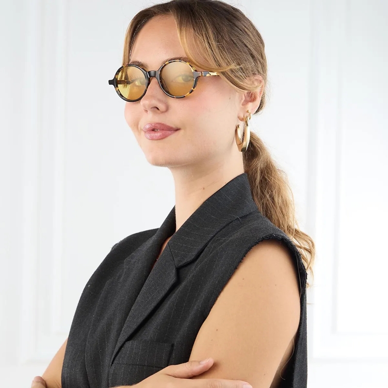 Bottega Veneta Lunettes de soleil BV1430S Havana-Havana-Yellow(Image 2)