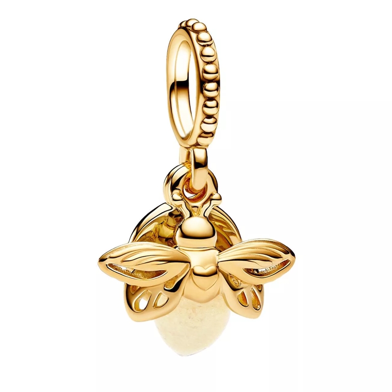 Pandora Pendant Firefly 14k gold-plated dangle with photoluminesce Yellow