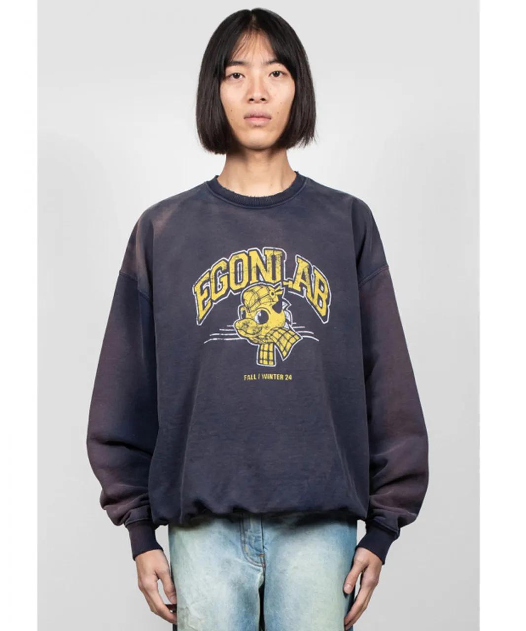 Egonlab - EGONLAB Sweatshirt im Vintagelook, navy - Größe L - multi