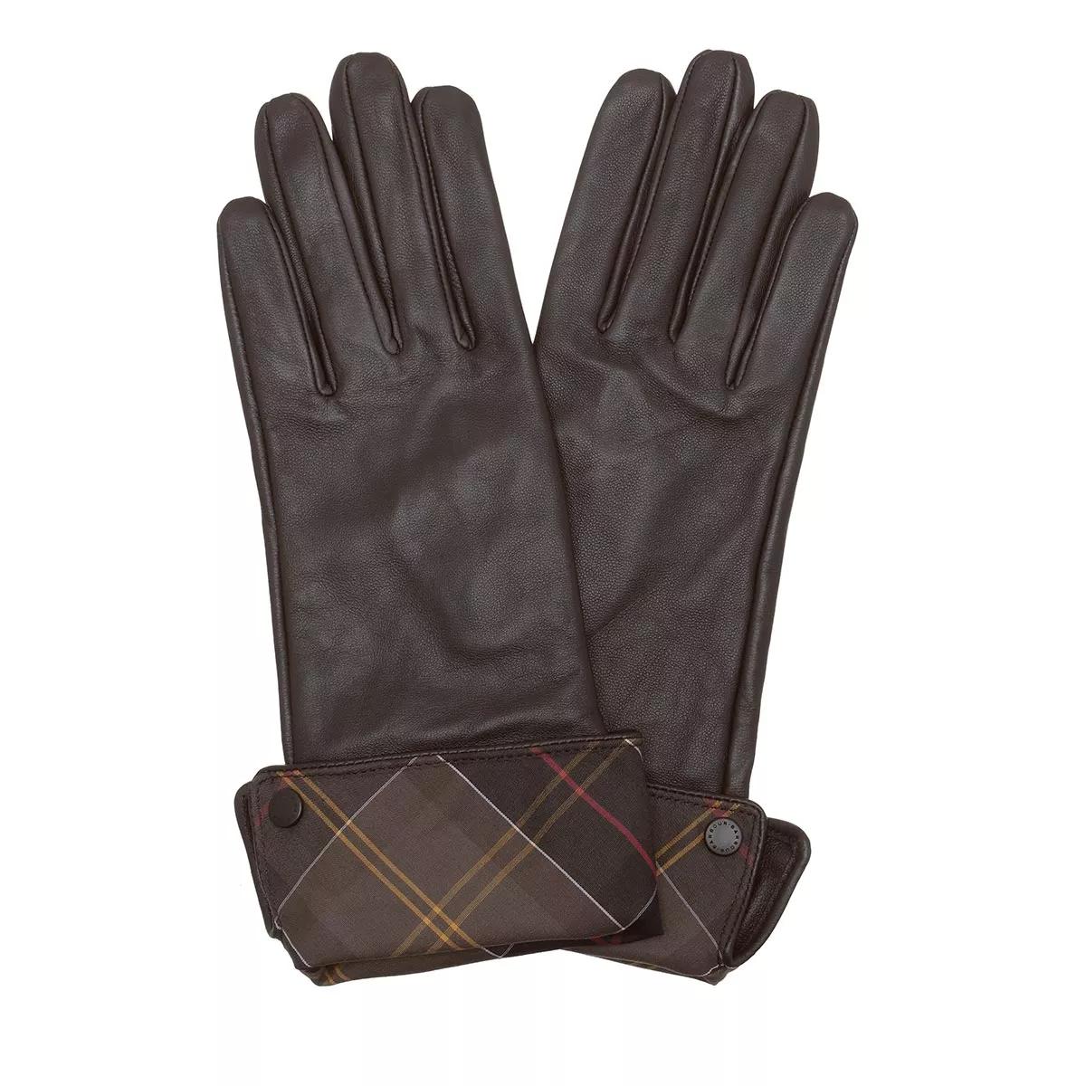 Barbour Barbour Lady Jane Leather Gloves Choc Classic Handschoen