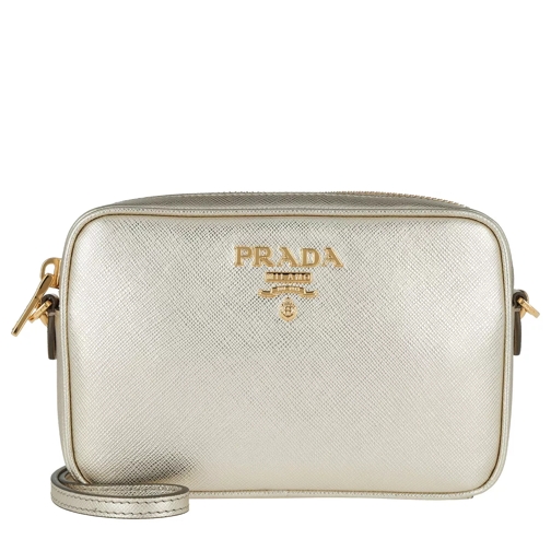 Prada Logo Crossbody Bag Leather Gold Crossbody Bag