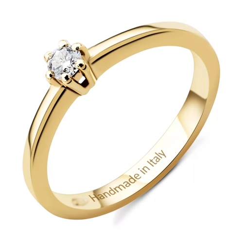 DIAMADA 14KT 0,1ct Diamond Ring Yellow Gold Anello solitario