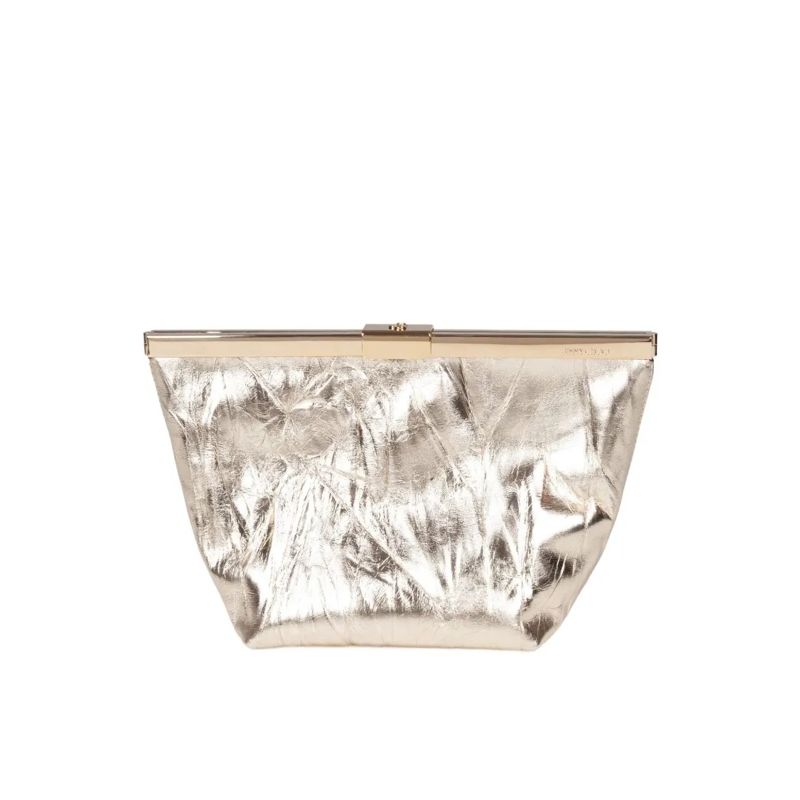 Jimmy Choo Clutch Ganache Clutch In Vintage Leather, Color Neutrals