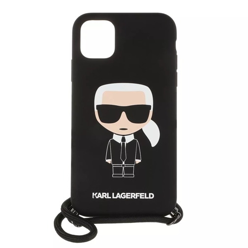 Karl Lagerfeld Ikonik Karl With Cord Iphone11 Black Étui pour téléphone portable