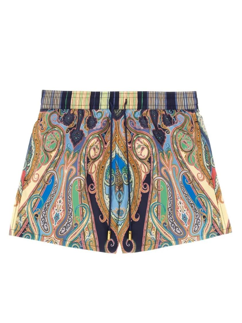 Thumbnail - Etro - Vibrant Paisley Pattern Boxer Swimsuit - Größe L - bunt