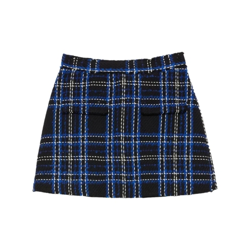 MSGM Mini jupes Black/Blue Tartan Pattern Skirt Blue