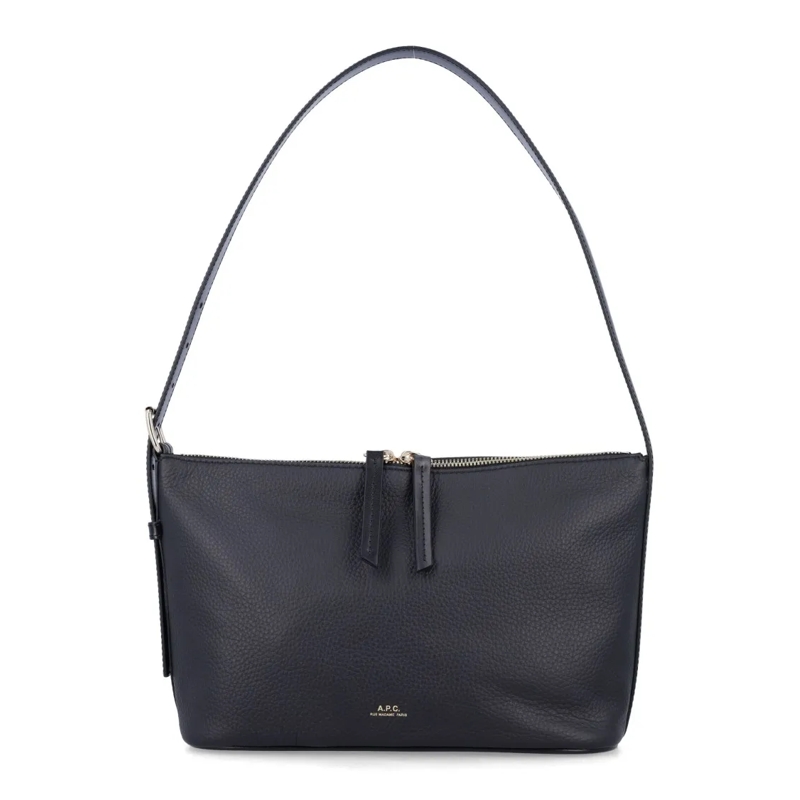 A.P.C. Sac à bandoulière Vera Grained Leather Shoulder Bag Grey