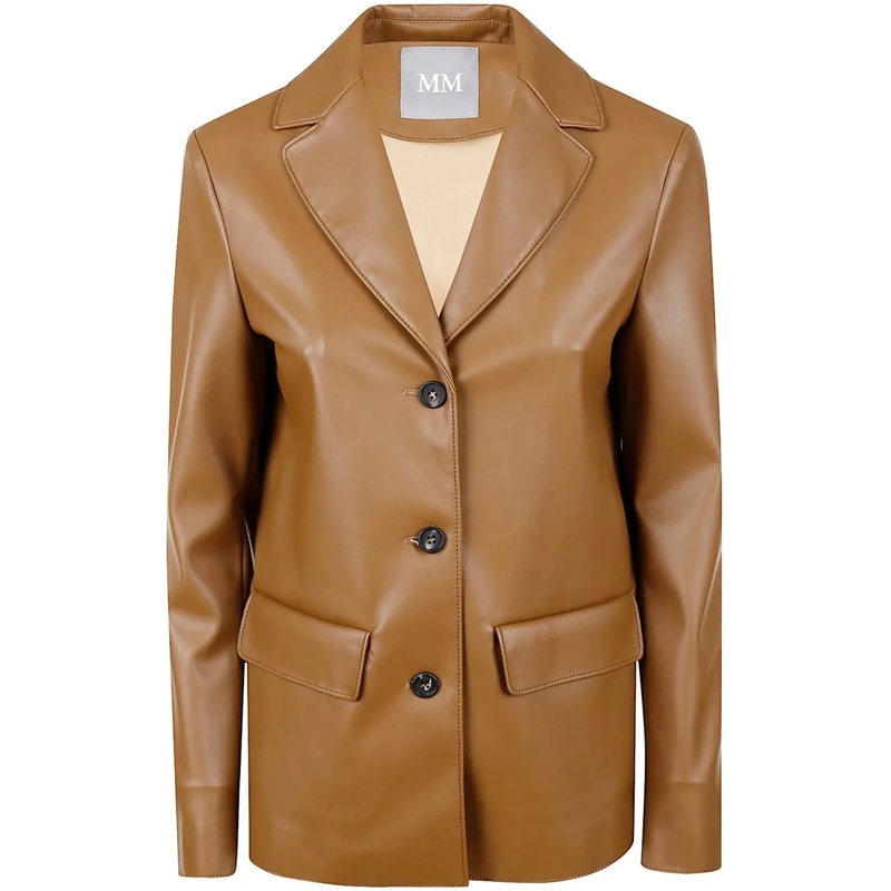 Max Mara Veste de transition Jackets Leather Brown braun