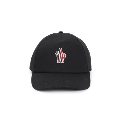 Moncler Baseball Black Cotton Cap Black Hatt