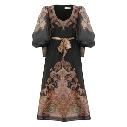 Zimmermann Midi-Kleider Illustration Dress Black