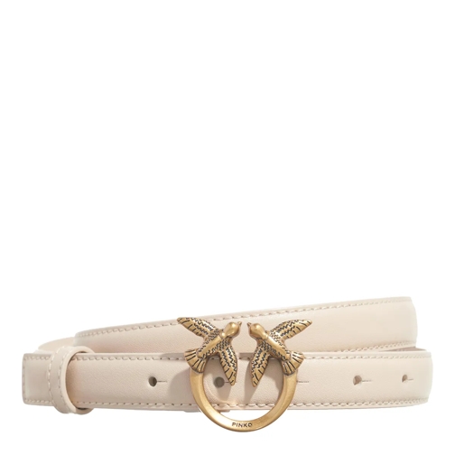 Pinko Ledergürtel Love Berry H2 Belt Beige-Antique Gold