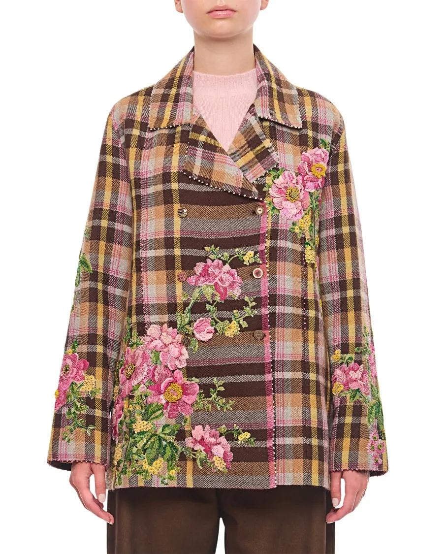 Pero - Embroidered Double Breasted Jacket - Größe 40 - bunt