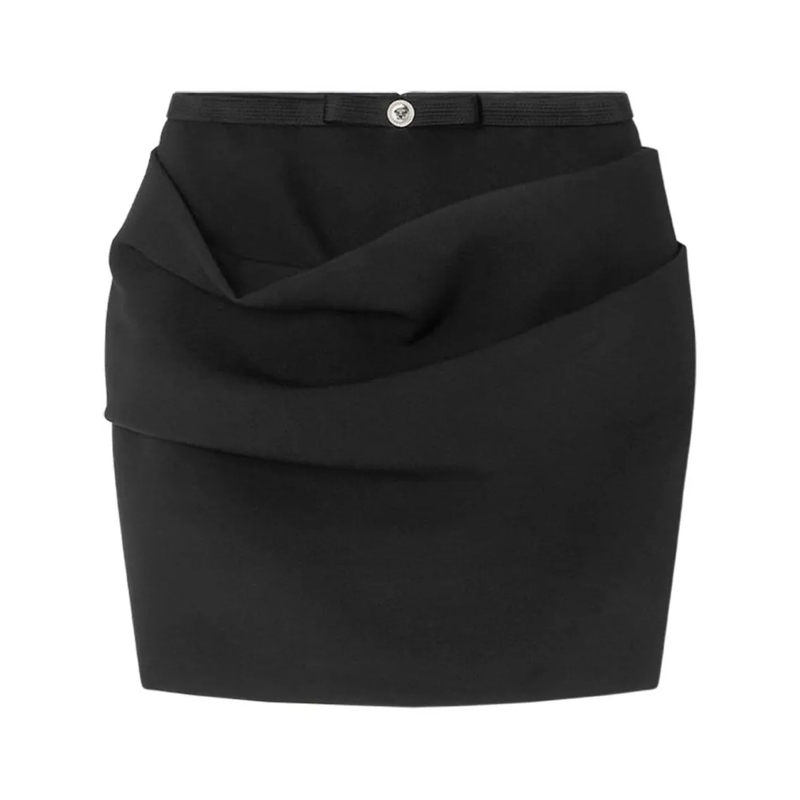 Versace Minirock Draped Black Skirt Black
