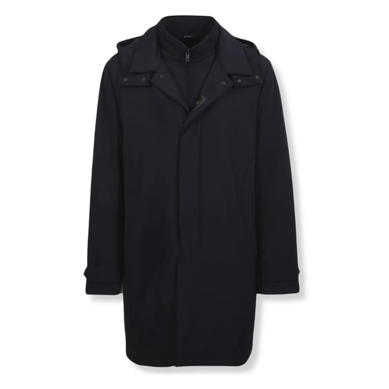 Fay Parka Streamlined Travel Jersey Jacket Black