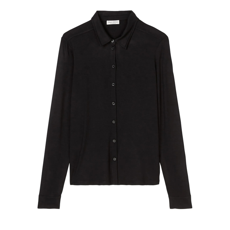 Marc O´Polo  Jersey-blouse, long sleeve, collar, black