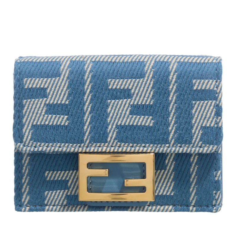 Fendi Portefeuille à trois volets Trifold Wallet Baguette Blue