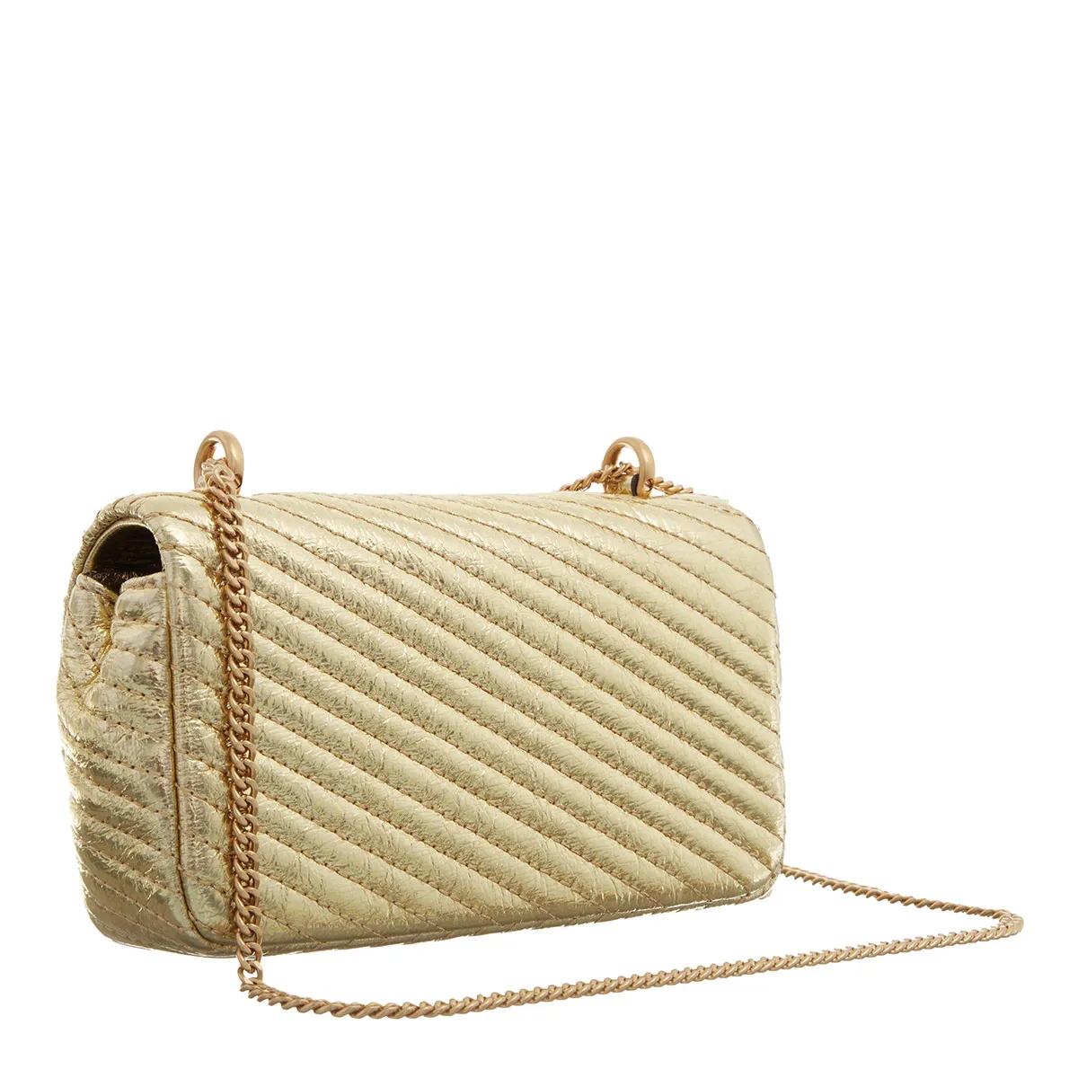 TORY BURCH Crossbody bags Kira Metallic Moto Quilt Mini Flap Bag in goud