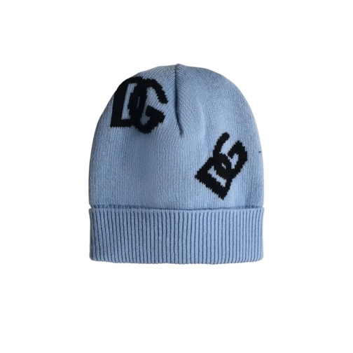 Dolce&Gabbana Chapeau Light Blue Wool Beanie Blue