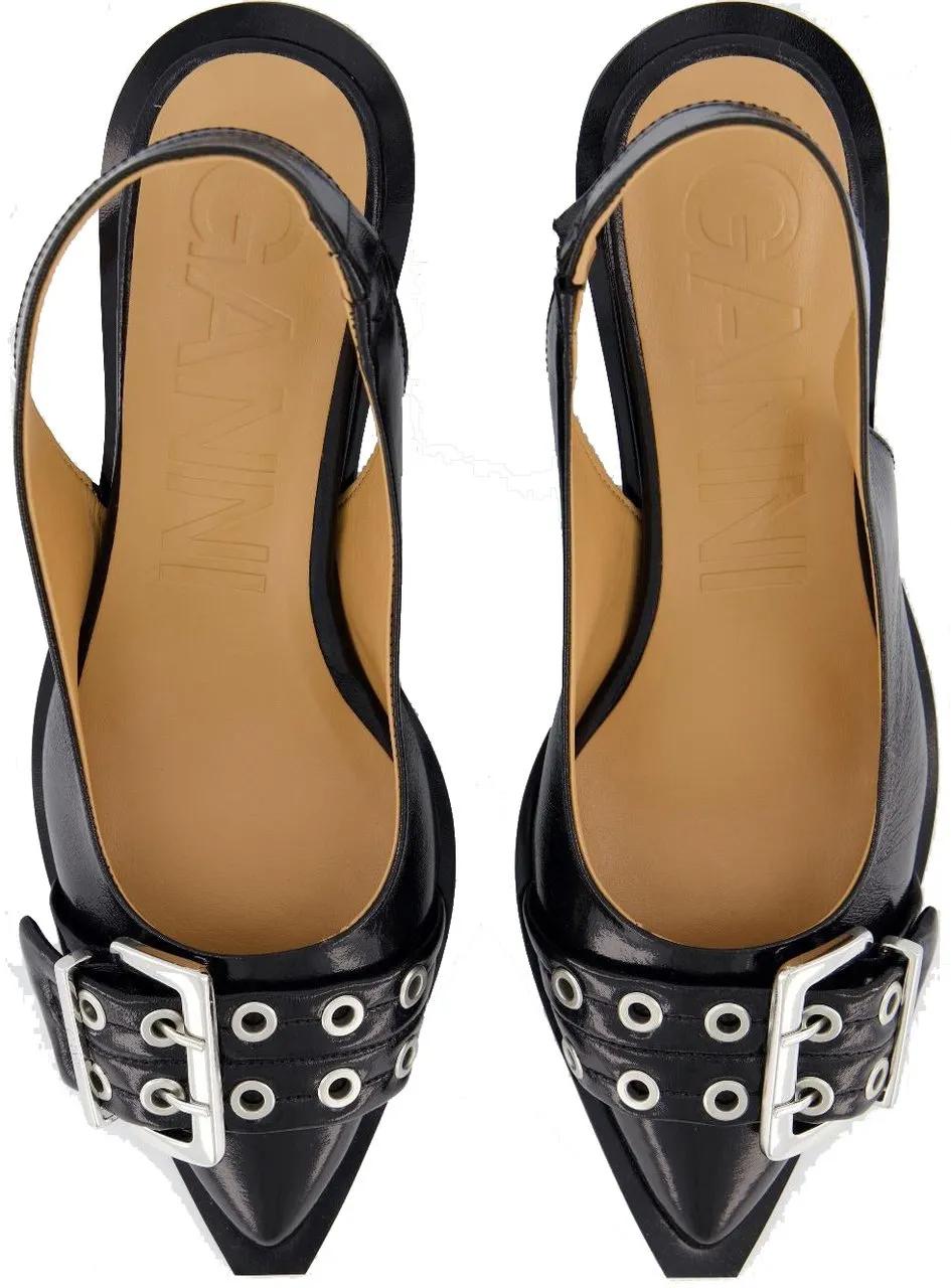 Thumbnail - GANNI Hohe Schuhe - Dames Buckle Slingback Pump Zwart - Gr. 39 (EU) - in Schwarz - für Damen