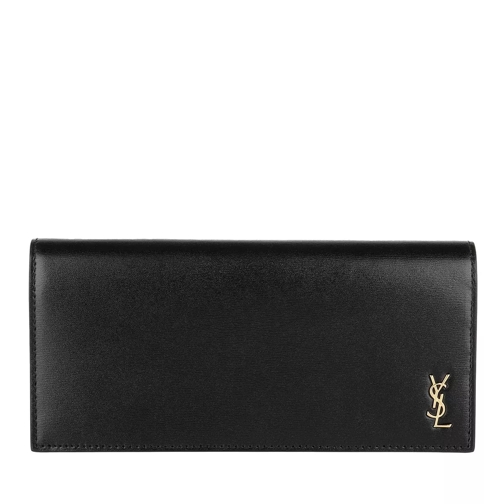 Saint Laurent YSL Wallet Leather Nero Tvåveckad plånbok