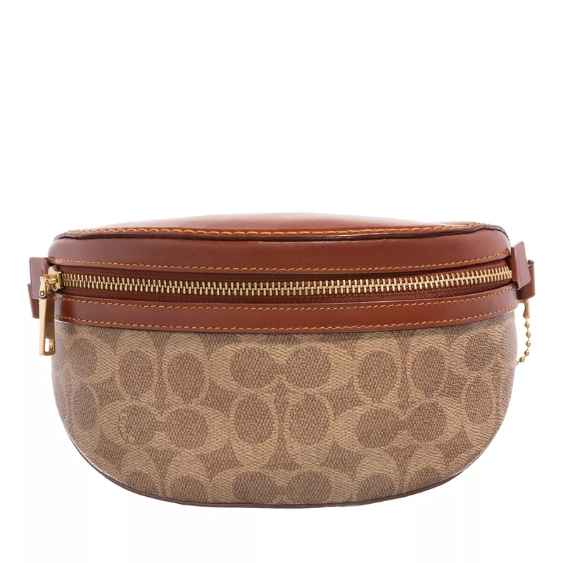 Coach Belt Bag Coated Canvas Signature Bethany Belt Bag Tan Rust