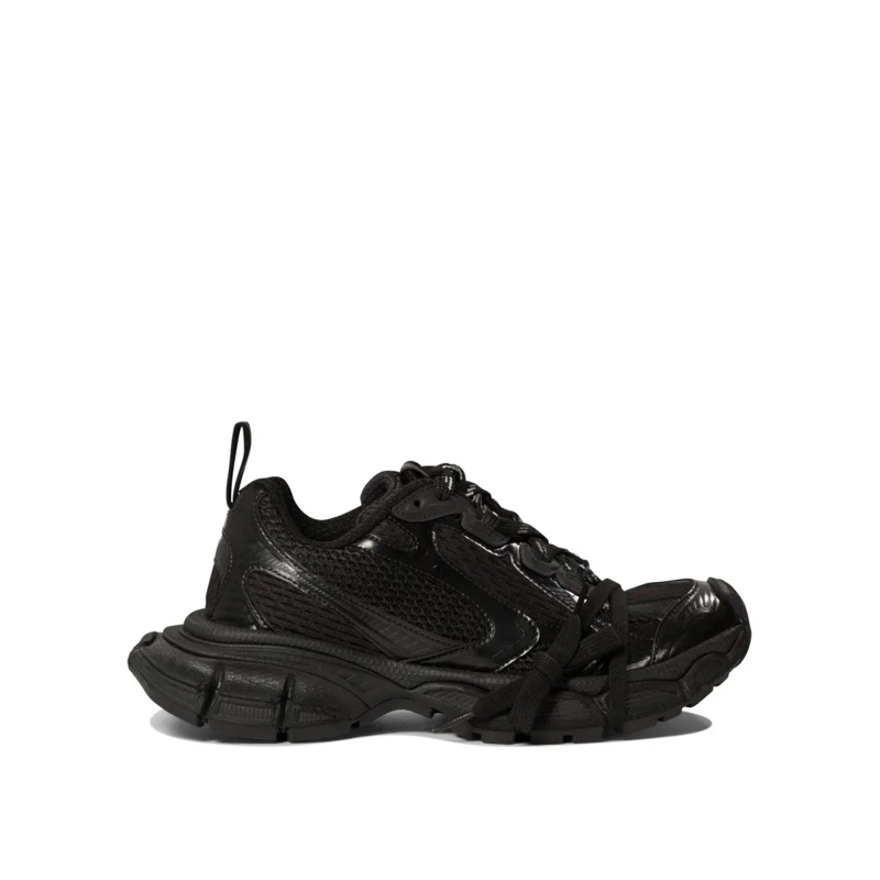 Balenciaga Lage-top sneaker Voluminous Black Sneakers With Reflective Detailin Black