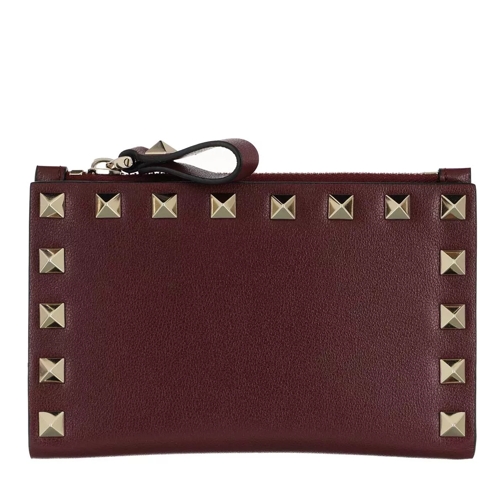 Valentino Garavani Rockstud Wallet Leather Cerise Tvåveckad plånbok