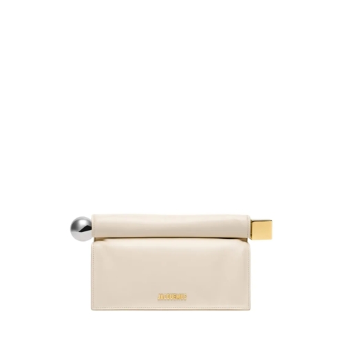 Jacquemus La Pochette Rond Carre Leather Handbag Neutrals Borsetta clutch