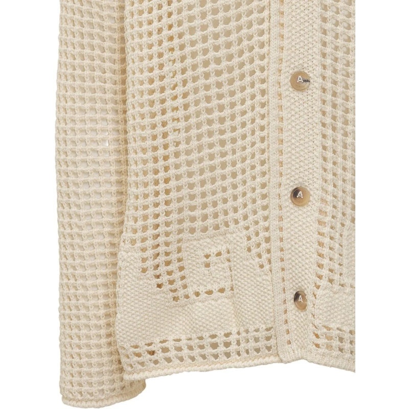 Alanui Pullover Camicia Cardigan In Maglia Traforata weiß(Image 4)