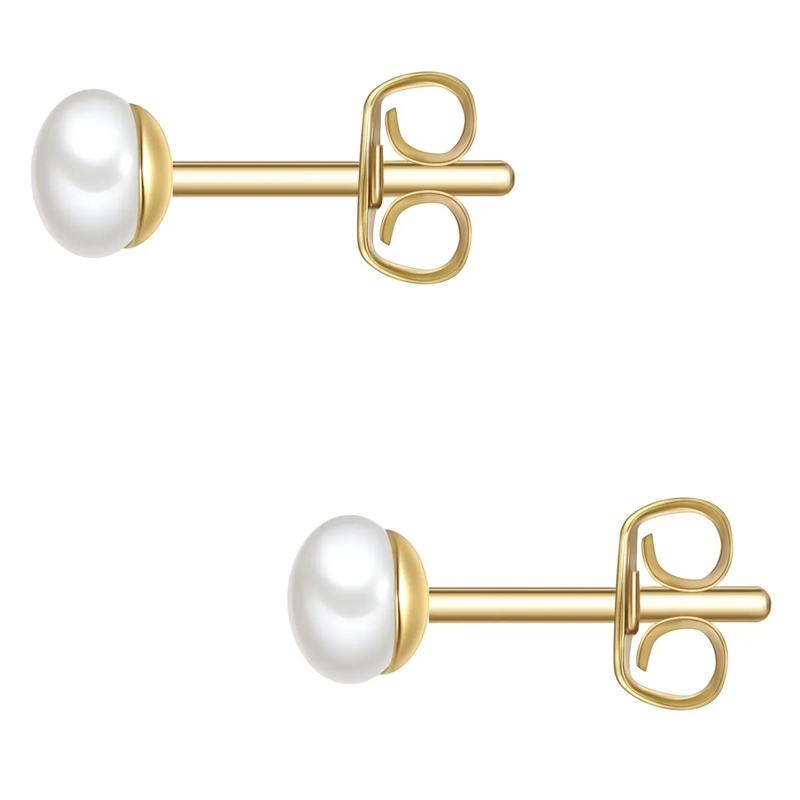 Glanzstücke München Ohrstecker Sterling Silber Perlen-Ohrstecker Süßwasser-Zuchtp weiss(Image 3)