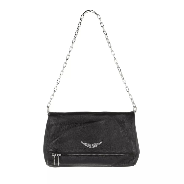 Zadig Voltaire Rocky Grained Leather Noir Sac bandouli re