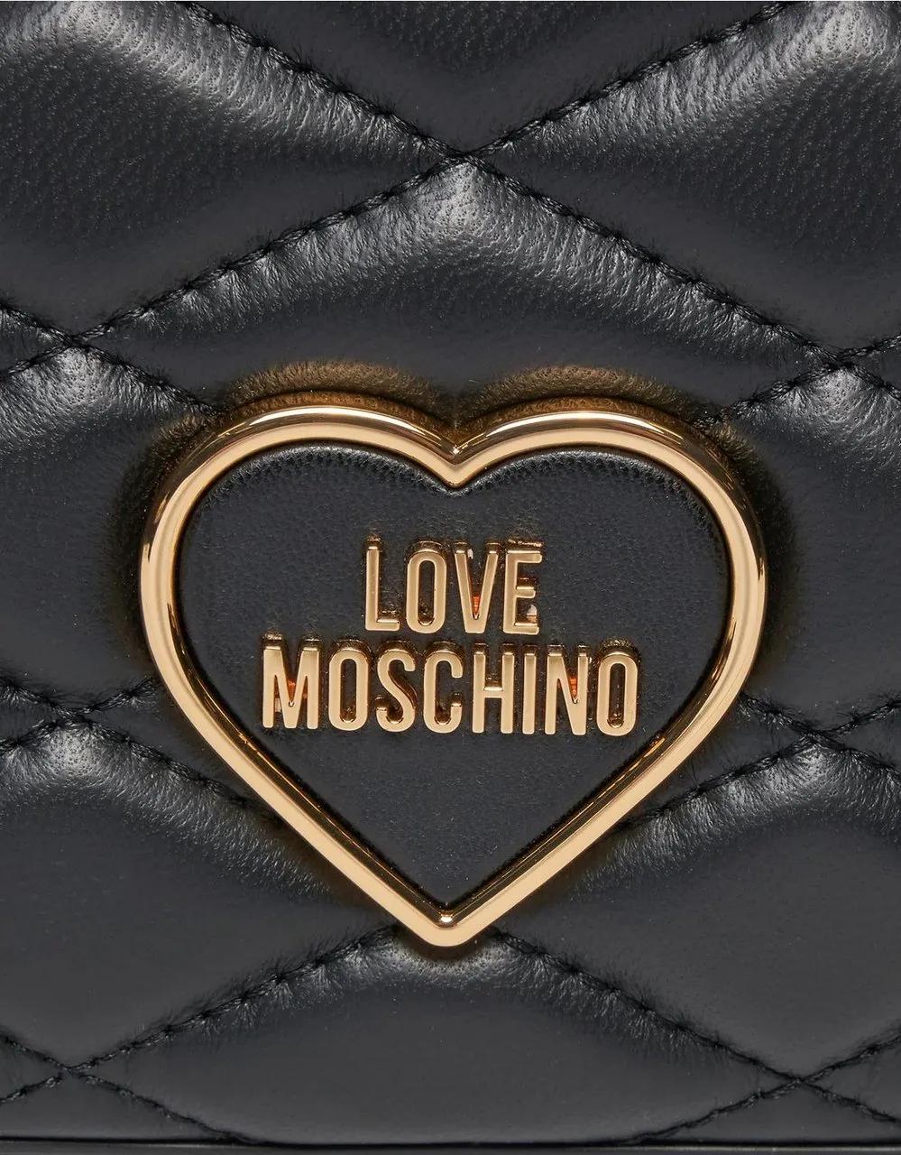 Moschino Crossbody bags Romantic Logo Plaque Shoulder Bag in zwart