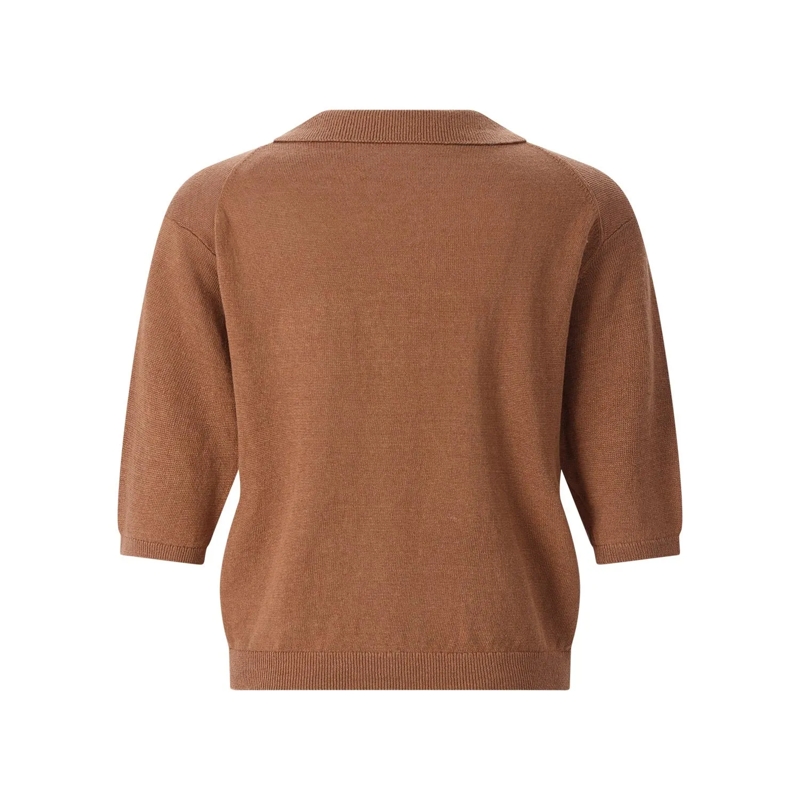 Luisa Cerano Pull Poloshirt aus Leinen braun(Image 3)
