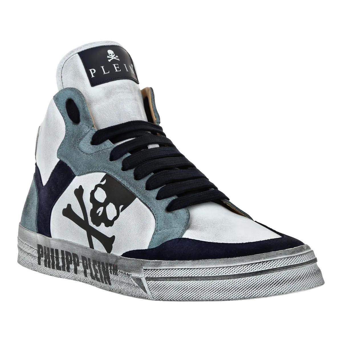 Philipp Plein Low-Top Sneaker - High-Top Turnschuhe Retrokickz - Gr. 36 (EU) - in Weiß - für Damen und Herren