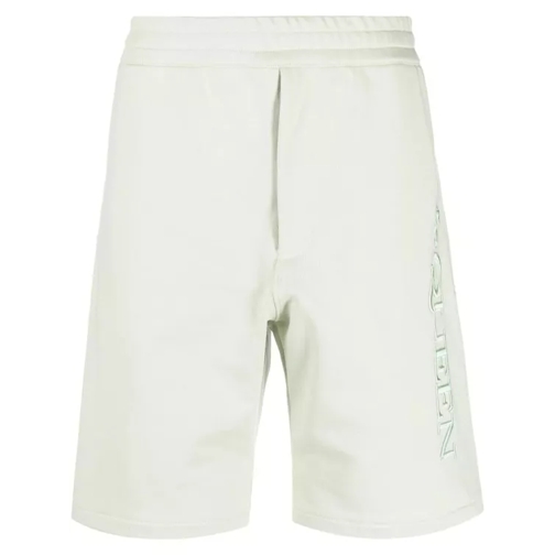 Alexander McQueen Green Logo-Embroidered Shorts White 