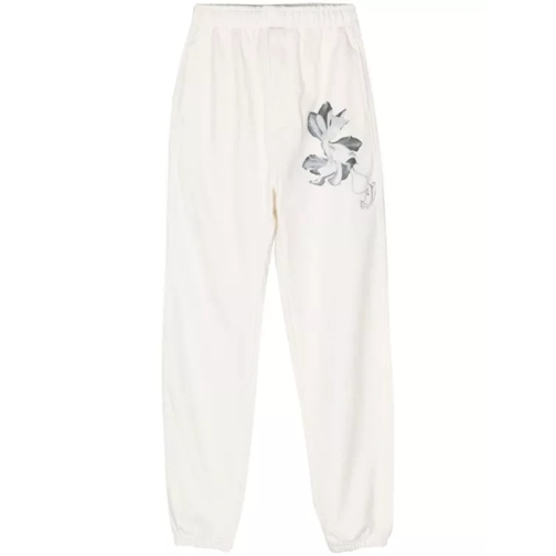 Y-3 White Flower Print Pants White 