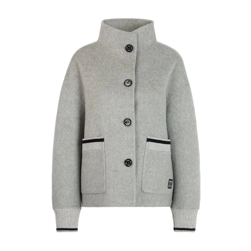 Marc Cain Jacke Jacke aus Kamel-Seide-Mix grau