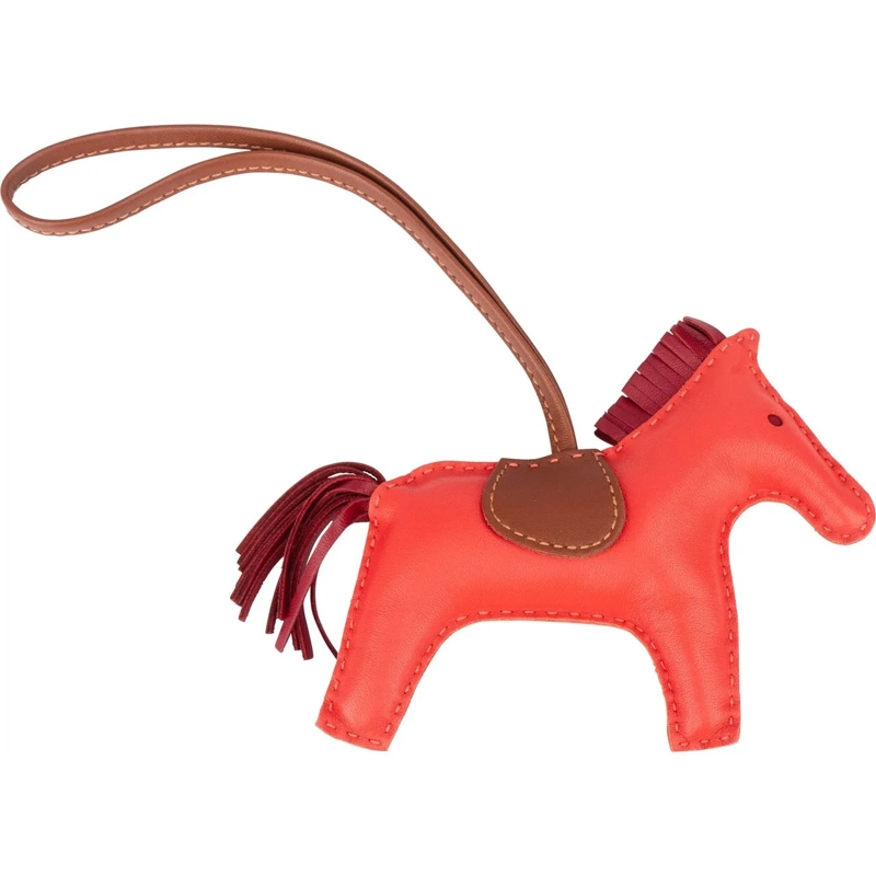Hermès  Hermes Tricolor Leather Rodeo MM Pendant rot