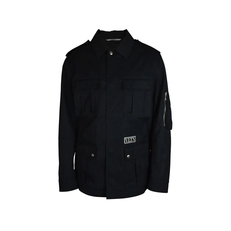 Valentino Garavani Parka Garavani Black Cotton Utility Jacket Black